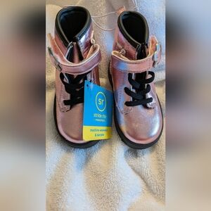 Stride Rite Rose Metallic Lace-Up & Strap Kids Boots